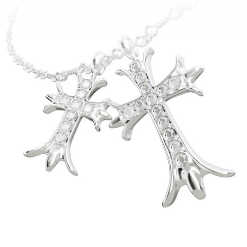 NARCISSIST® Iced Dual Cross Pendants & Chain
